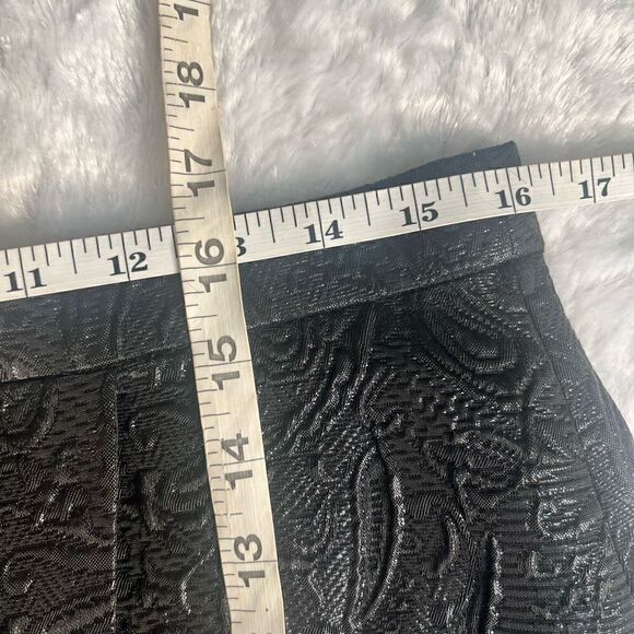 J. Crew Womens Black Faux Wrap Zip Metallic Matelasse Mini Skirt Size 8 (NWT) - Picture 5 of 5